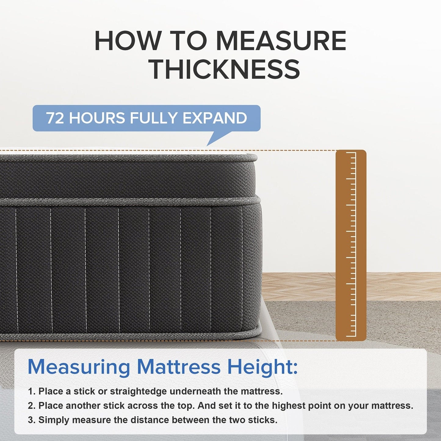 Matelas hybride SweDrea 12 po à plateau-coussin moyen en mousse viscoélastique et gel, certifié CertiPUR-US, SGS et OEKO-TEX.