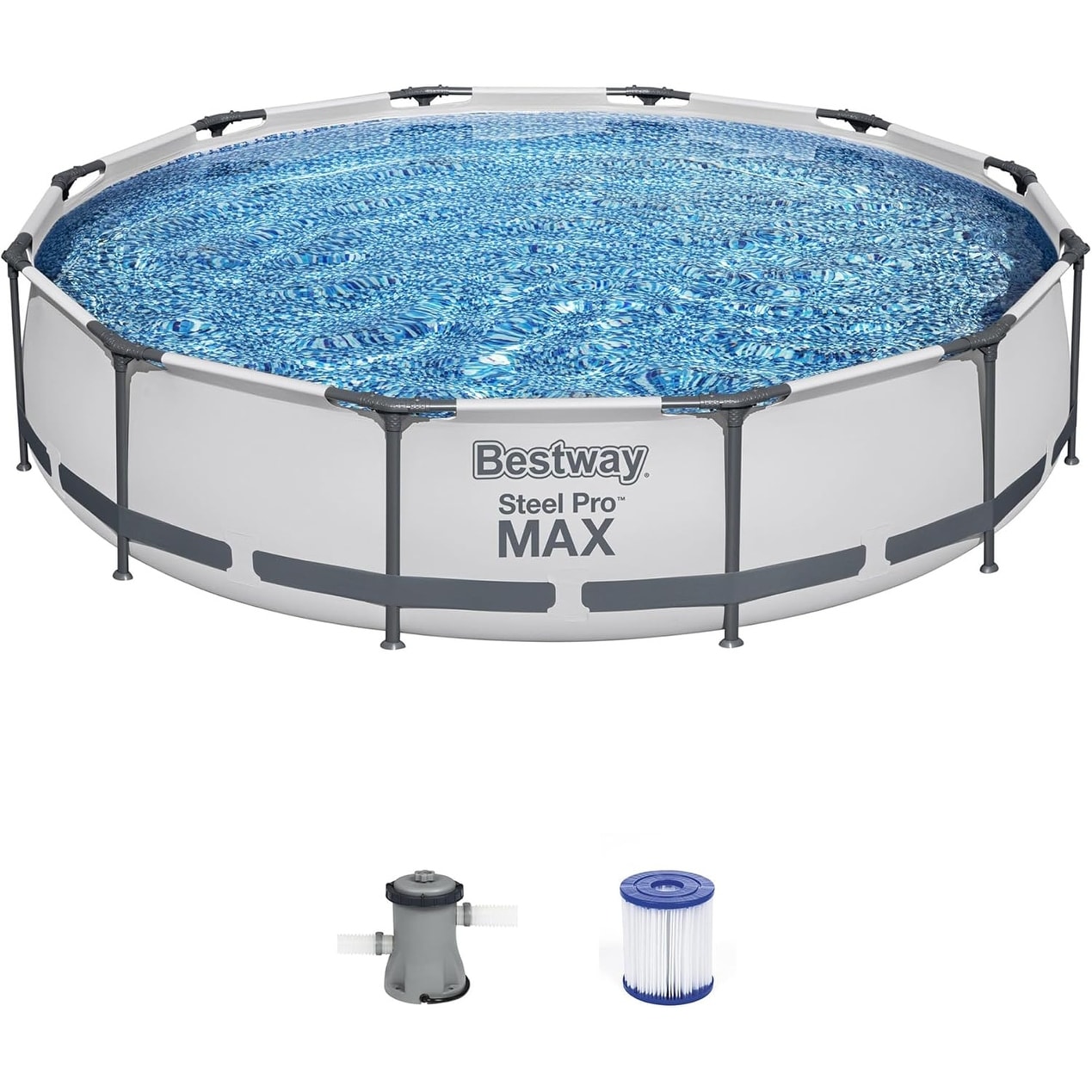 Piscine extérieure hors sol ronde Bestway Steel Pro MAX 10'x30 avec pompe - 10 pi x 30 po
