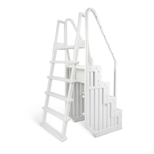 Escabeau de piscine Blue Wave Easy avec échelle extérieure pour piscines hors sol – 82,5 cm (l) x 142 cm (P) x 206 cm (H)