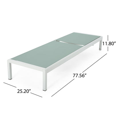 Chaise longue d'extérieur en aluminium Cape Coral (lot de 2) par Christopher Knight Home - 77,56 po x 25,20 po x 11,80 po