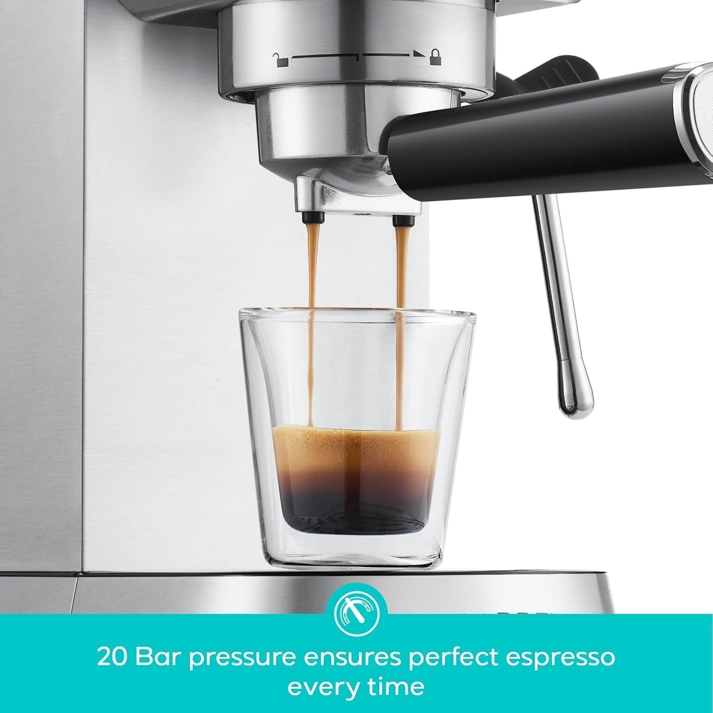 Machine à expresso professionnelle Casabrews 20 bars avec système de mousse de lait