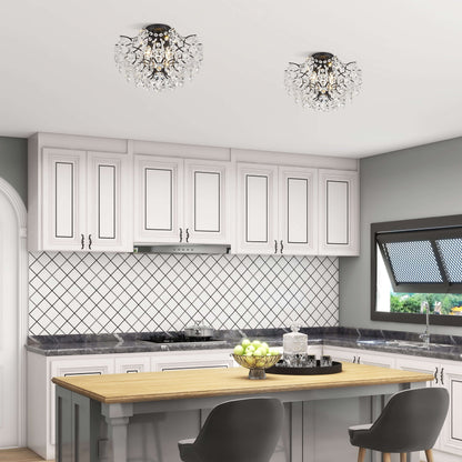 Plafonnier d'intérieur élégant à 3 lumières en cristal Dalia