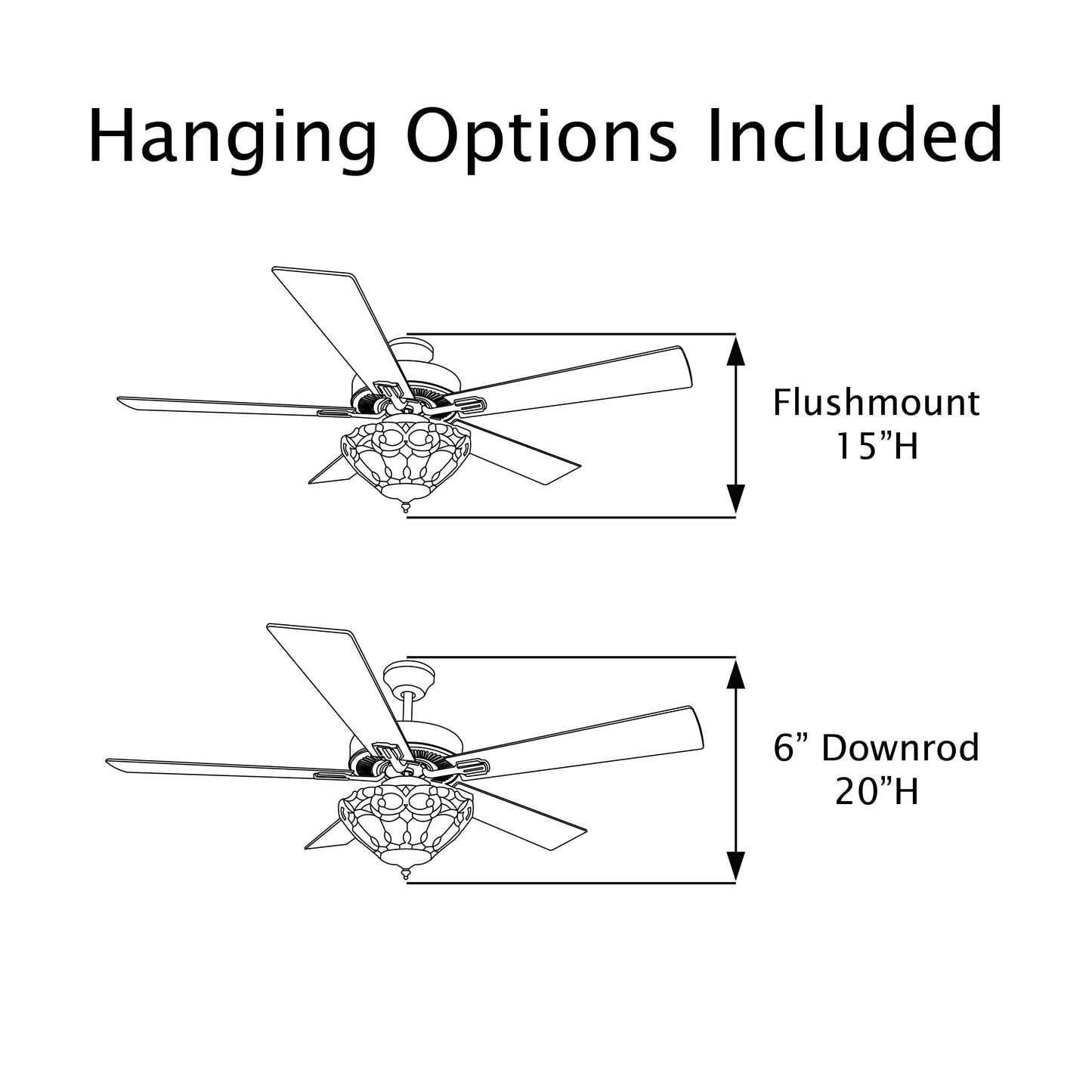 Ventilateur de plafond télécommandé à 3 lumières, 52 pouces, bronze huilé et vitrail, Della River of Goods