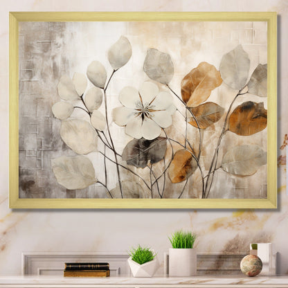 Impression sur toile encadrée Designart Beige Botanical Impressions III Abstract Botanicals