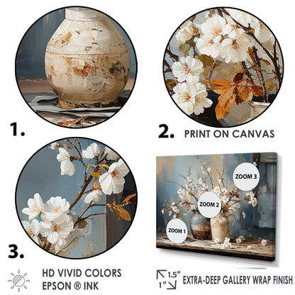 Designart Poterie et fleurs Nature morte I Arbre Toile murale Art