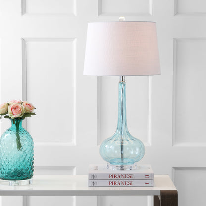 Lampe de table à LED Diamante 28,5 en verre, forme goutte d'eau, rose (lot de 2) par JONATHAN Y