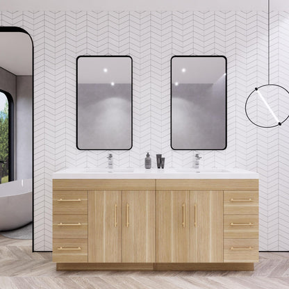 Meuble-lavabo autoportant Eliza de 72 po avec double vasque