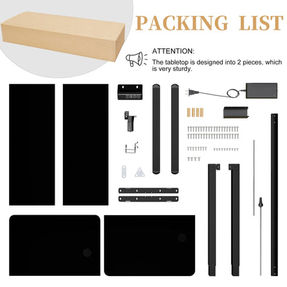 Bureau debout électrique réglable en hauteur Futzca, bureau assis-debout pour ordinateur avec panneau d'épissure