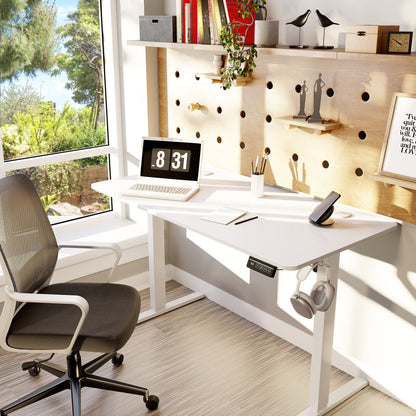 Bureau debout électrique réglable en hauteur Futzca, bureau assis-debout pour ordinateur avec panneau d'épissure