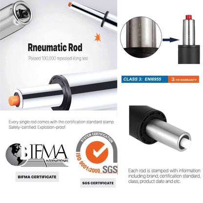 Chaise de bureau pivotante réglable en similicuir Glitzhome de 48 pouces, style milieu du siècle