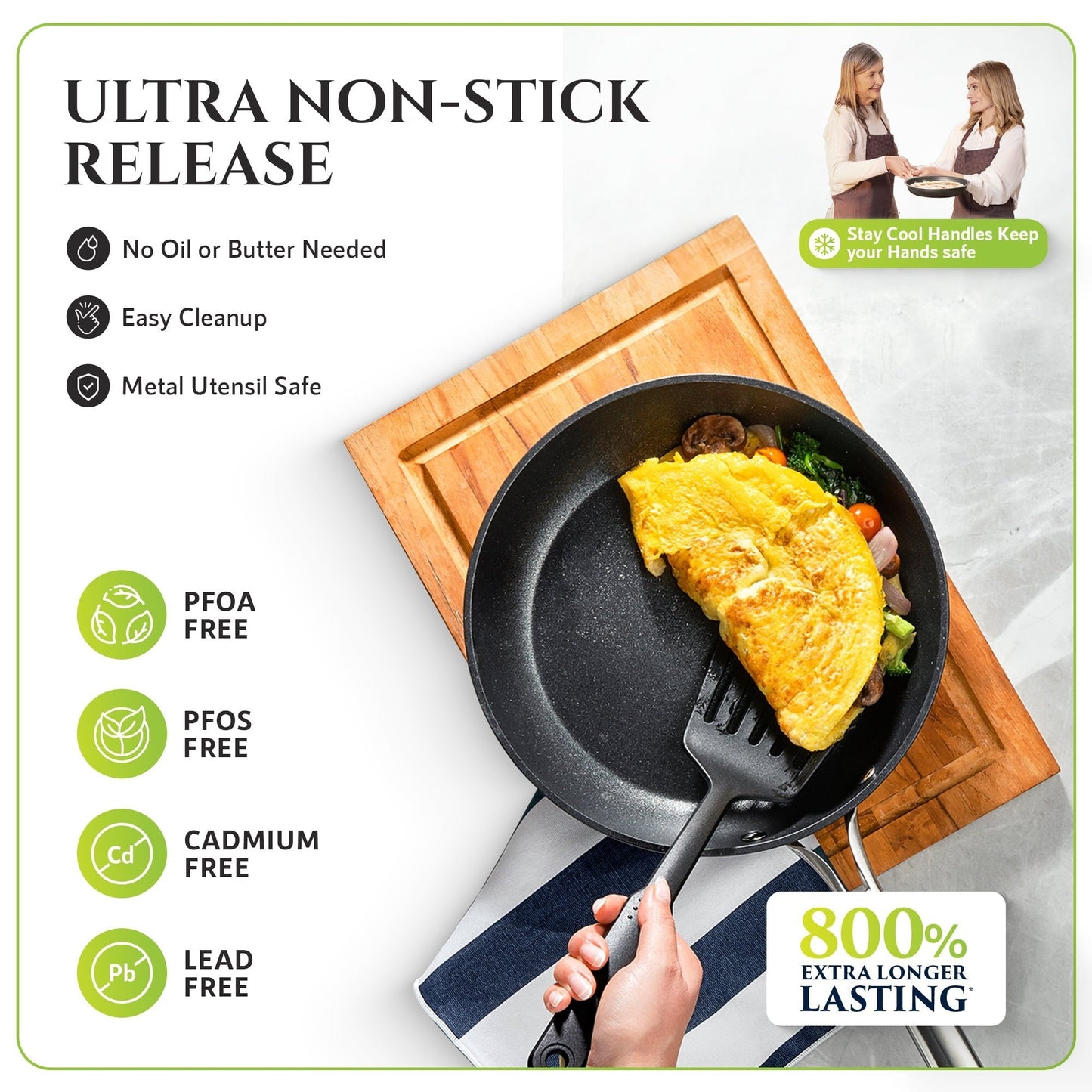 Batterie de cuisine anodisée dure Granitestone Armor Max 14 pièces