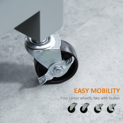 Desserte de cuisine HOMCOM, plateau en bois, sur roulettes, avec étagère ouverte et tiroir de rangement, pour salle à manger et cuisine