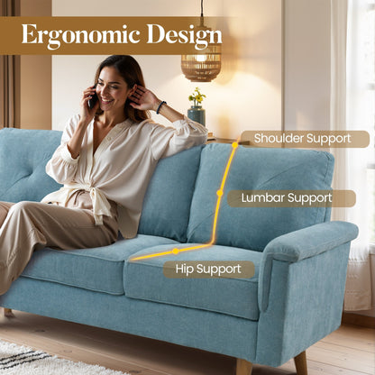 Canapé 3 places rembourré HOOOWOOO style milieu de siècle avec pieds en bois pour salon