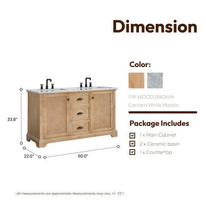 Meuble-lavabo Hervas avec plateau en marbre naturel sans miroir