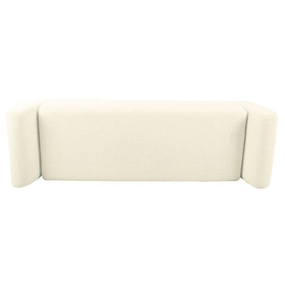 Banc de rangement moderne Sherpa avec pieds en bois HomePop