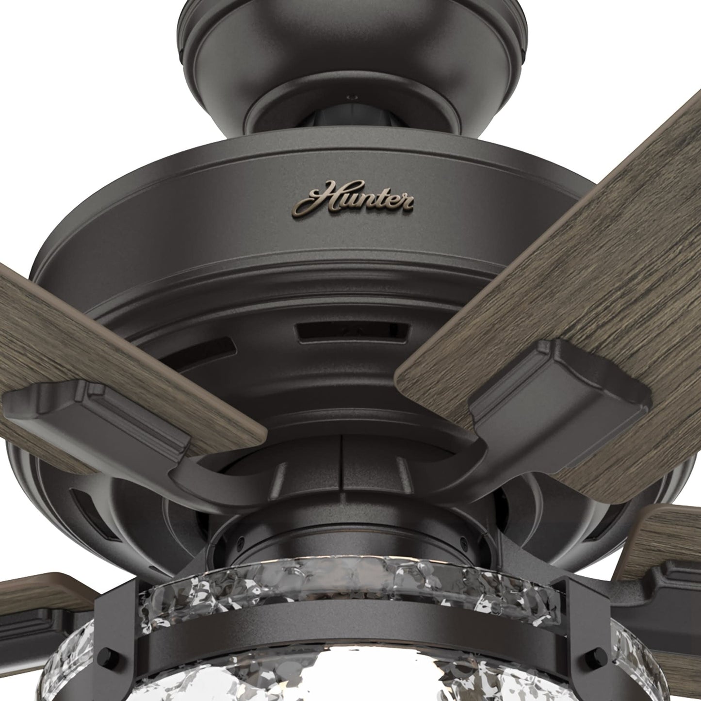 Ventilateur de plafond intérieur/extérieur Hunter 52 Canyon Ridge, éclairage LED, télécommande portable - Style campagnard, rustique, industriel