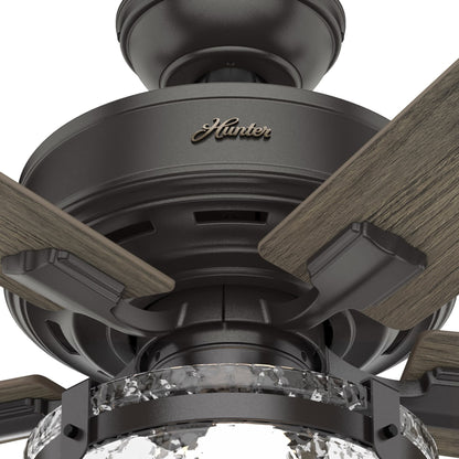 Ventilateur de plafond intérieur/extérieur Hunter 52 Canyon Ridge, éclairage LED, télécommande portable - Style campagnard, rustique, industriel