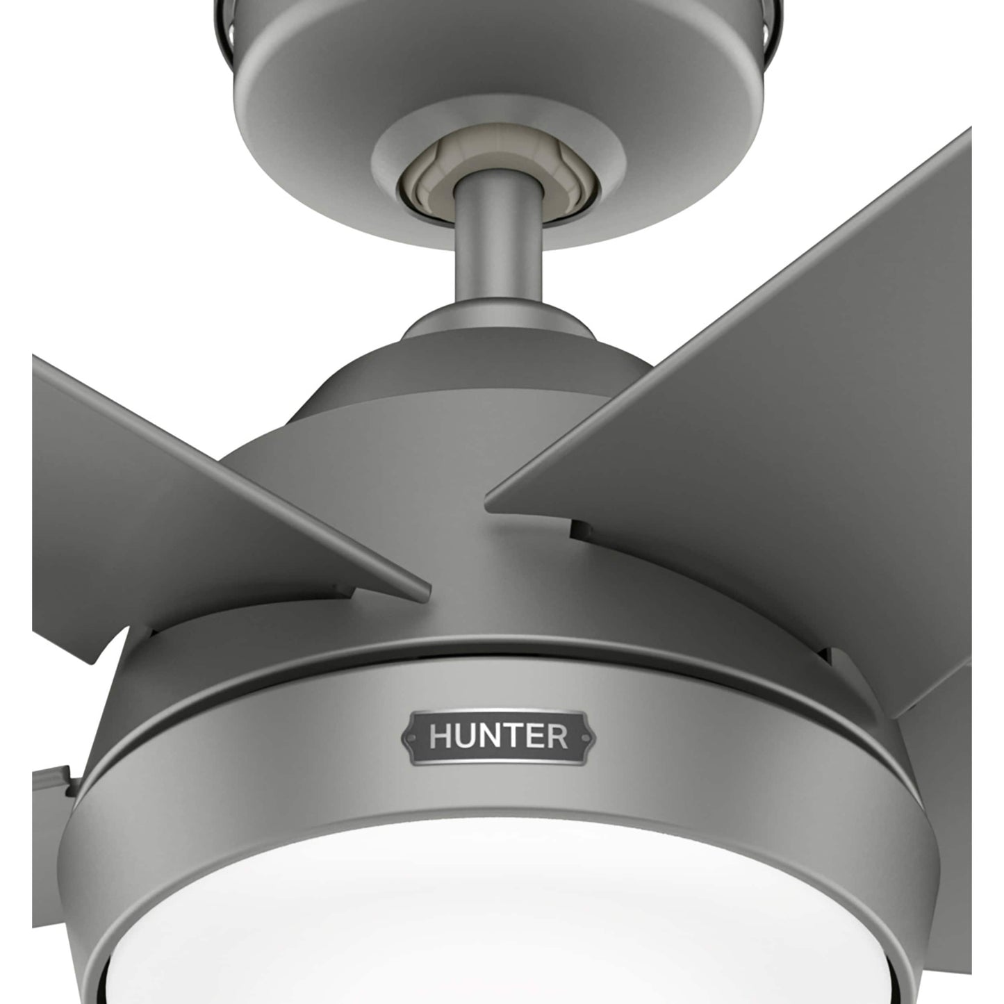 Ventilateur de plafond extérieur Hunter 52 Skyflow avec kit d'éclairage LED, commande murale - Côtier moderne contemporain - WeatherMax - CLASSÉ HUMIDE !
