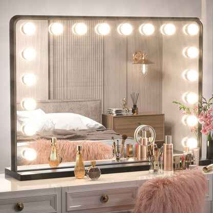 Miroir de maquillage Hollywood Keonjinn à LED avec 15/18 lumières LED