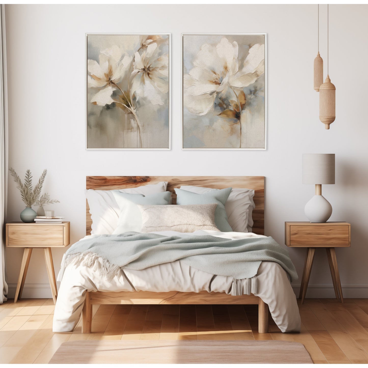 Toile botanique abstraite perlée Kate et Laurel Sylvie