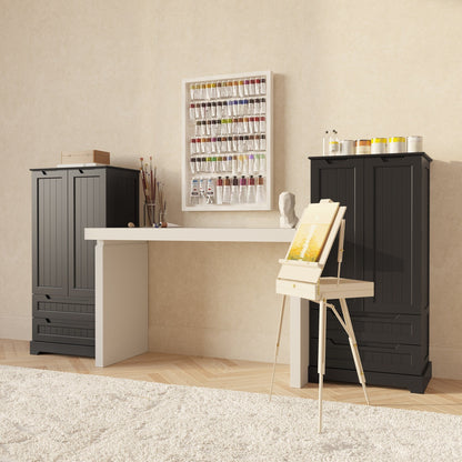 Armoire de rangement pour cuisine, garde-manger, armoire de rangement de salle de bain indépendante avec 2 portes et tiroirs