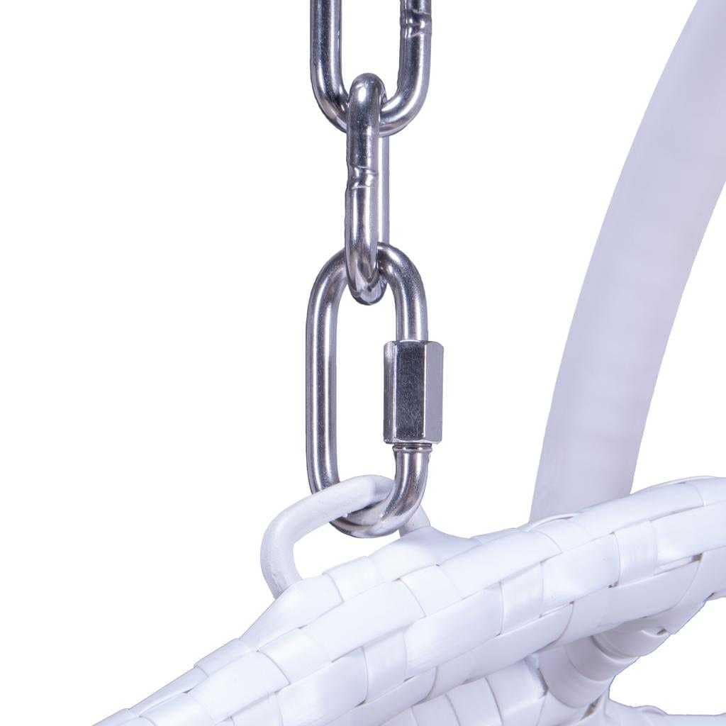 Fauteuil suspendu LeisureMod pour 2 personnes avec support - Chaise longue hamac en rotin et osier pour patio extérieur/intérieur avec coussins