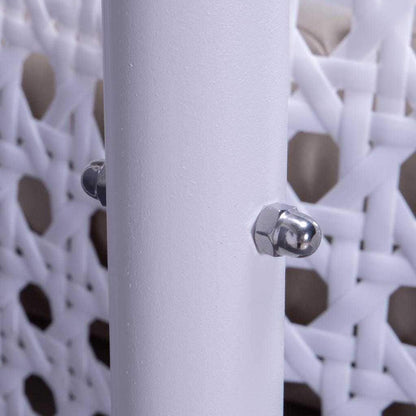 Fauteuil suspendu LeisureMod pour 2 personnes avec support - Chaise longue hamac en rotin et osier pour patio extérieur/intérieur avec coussins