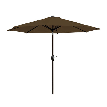 Parasol de patio Lopes de 9 pieds avec base en finition bronze et support de poids inclus