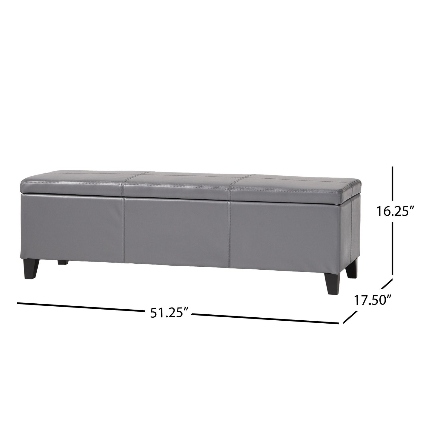 Banc de rangement en similicuir Lucinda par Christopher Knight Home - 51,25 L x 17,50 l x 16,25 H