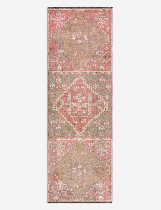 Tapis de couloir vintage turc en laine noué à la main n° 274, 90 cm x 300 cm