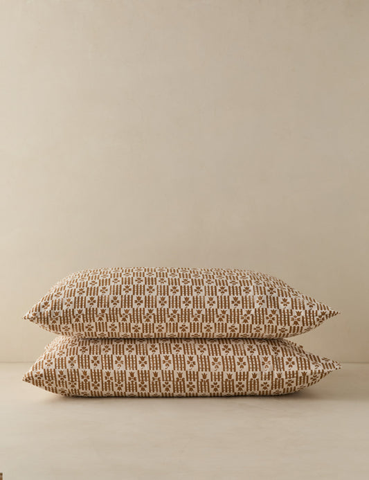 Ensemble de taies d'oreiller en coton et lin Hedra