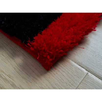 Tapis à poils longs Mateos au design abstrait