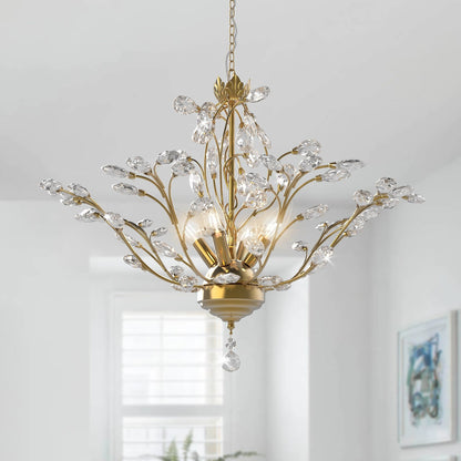 Lustre classique/traditionnel unique Maxax à 4 lumières avec accents en cristal