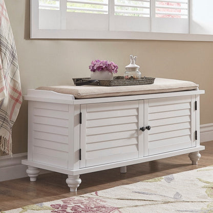 Banc de rangement à porte à volets Maybelle avec coussin en velours par iNSPIRE Q Classic