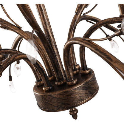 Lustre en cristal style bougie style rétro avec branches d'arbres