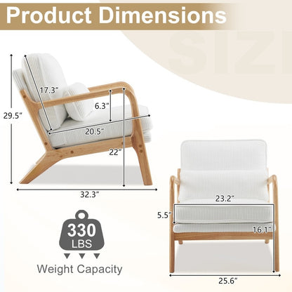 Chaise d'appoint rembourrée de style moderne du milieu du siècle