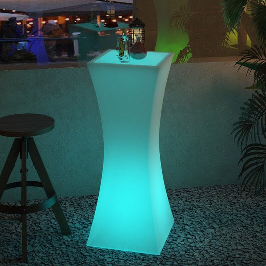 Table de cocktail Mixoy aux couleurs changeantes avec taille fine, table de pub lumineuse rechargeable sans fil pour fête, mobilier d'ambiance LED