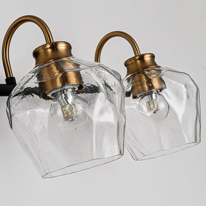 Appliques murales modernes à 3/4 lumières pour salle de bain, à intensité variable, avec abat-jour en verre