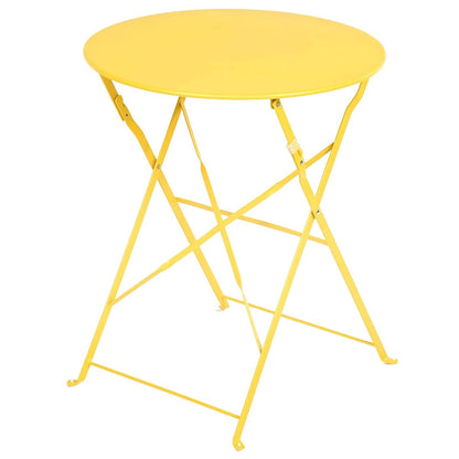 Ensemble bistrot pliant en métal 3 pièces, résistant aux intempéries, pour l'extérieur et l'intérieur, idéal pour la terrasse, la cour et le jardin.