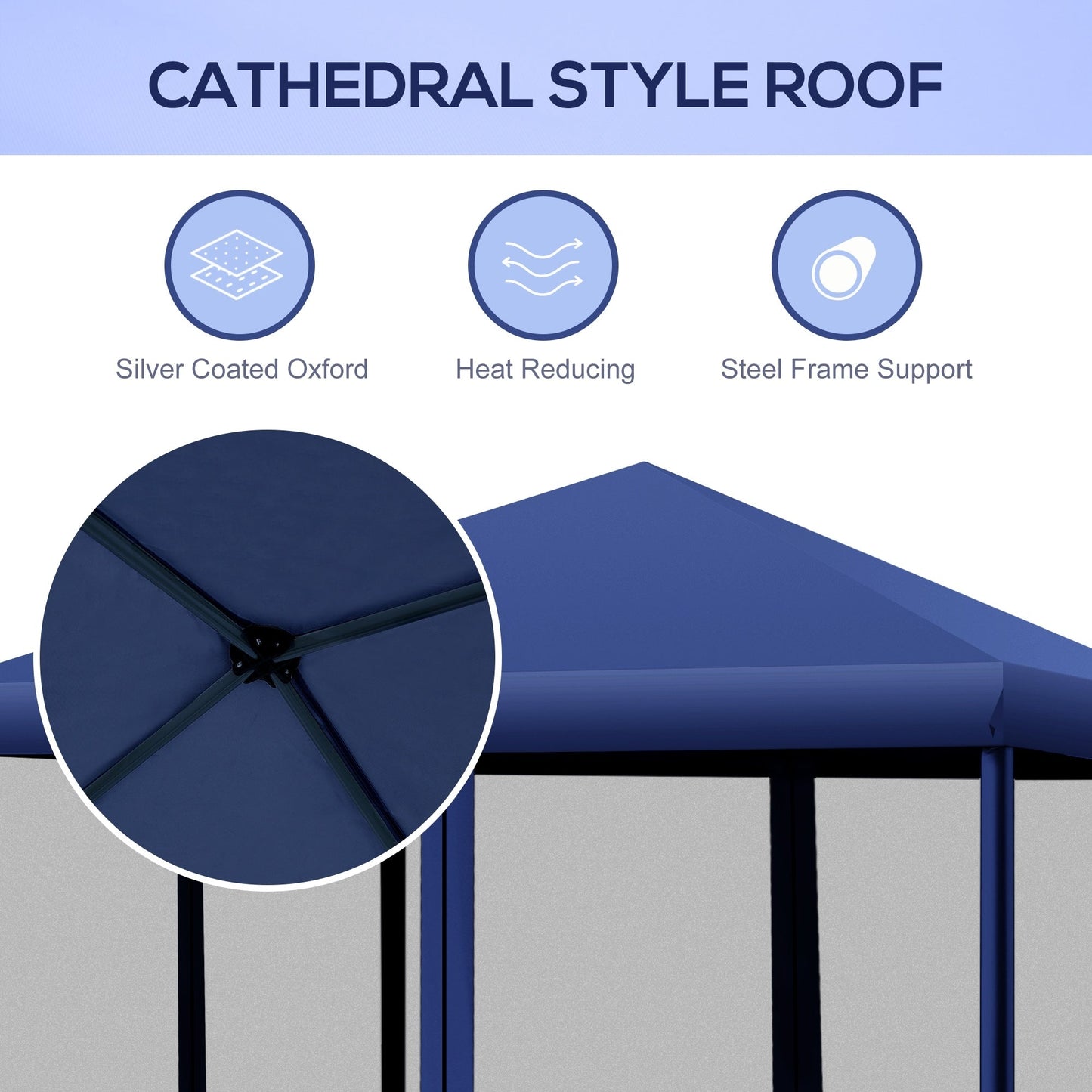 Auvent pop-up robuste Outsunny 10' x 10' avec filet latéral en maille amovible, conception d'installation facile, événement de fête en plein air