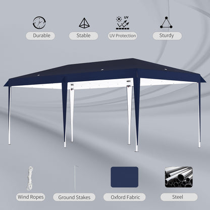 Auvent pop-up robuste Outsunny avec cadre robuste, toit anti-UV et sac de transport pour terrasse, jardin, plage et arrière-cour