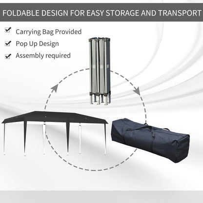 Auvent pop-up robuste Outsunny avec cadre robuste, toit anti-UV et sac de transport pour terrasse, jardin, plage et arrière-cour