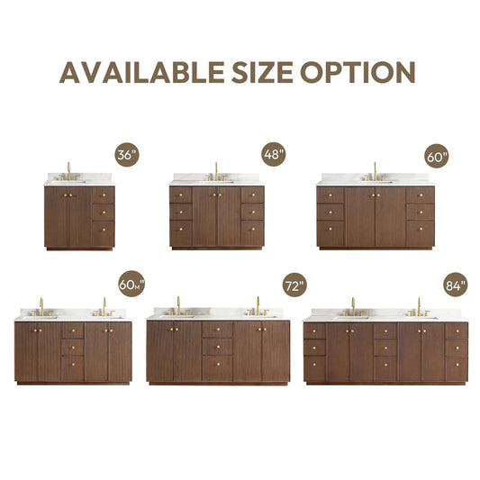 Meuble-lavabo Oza avec dessus en pierre de quartz sans miroir