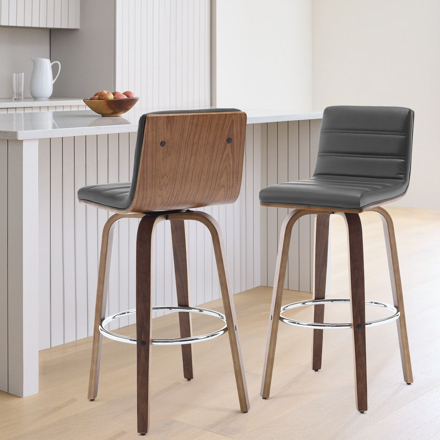 Tabourets de bar/comptoir pivotants en similicuir 26/29, lot de 2/3