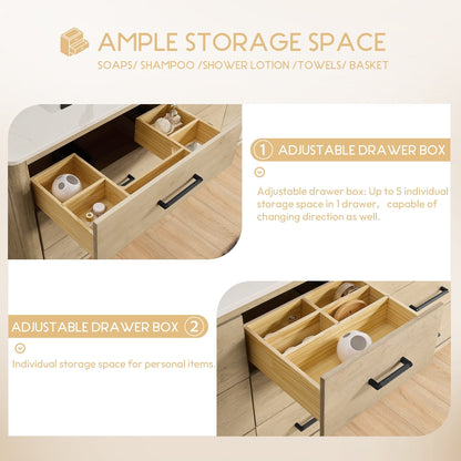 Meuble-lavabo Porto avec dessus en quartz blanc sans miroir