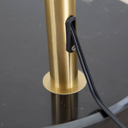 Lampadaire arqué réglable en acier Q-Max 81 avec abat-jour extra large et base en marbre