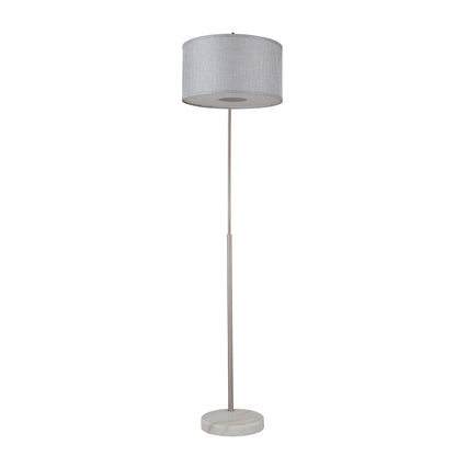 Lampadaire arqué réglable en acier Q-Max 81 avec abat-jour extra large et base en marbre
