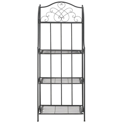 Étagère de boulangerie d'extérieur à 4 niveaux en fer forgé victorien SAFAVIEH Bryn - 25 po L x 15 po P x 63 po H - 25L x 15P x 63H