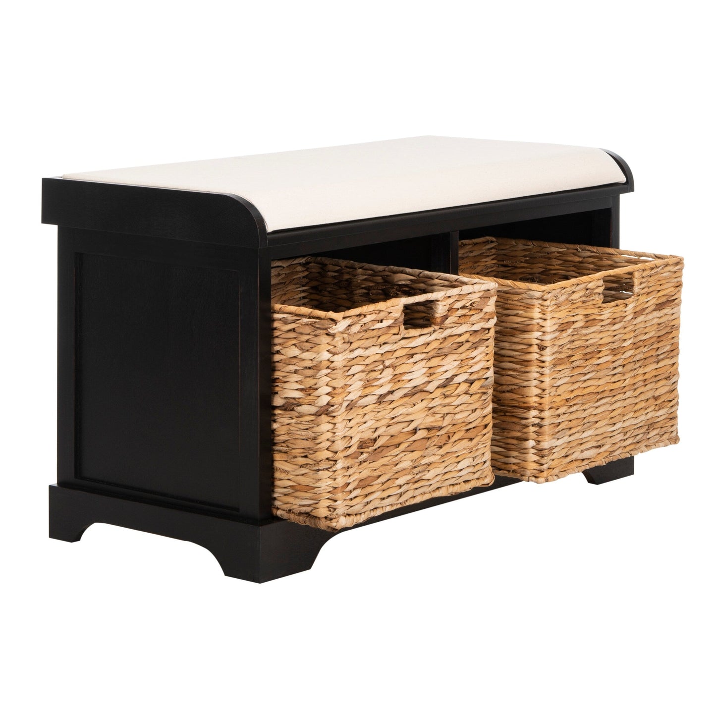 Banc de rangement tressé marron Euphemia de SAFAVIEH - 33,5 x 16,1 x 19,9 - 34 L x 16 P x 20 H