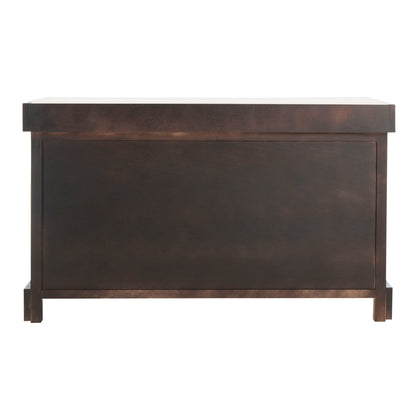 Banc de rangement tressé marron Euphemia de SAFAVIEH - 33,5 x 16,1 x 19,9 - 34 L x 16 P x 20 H